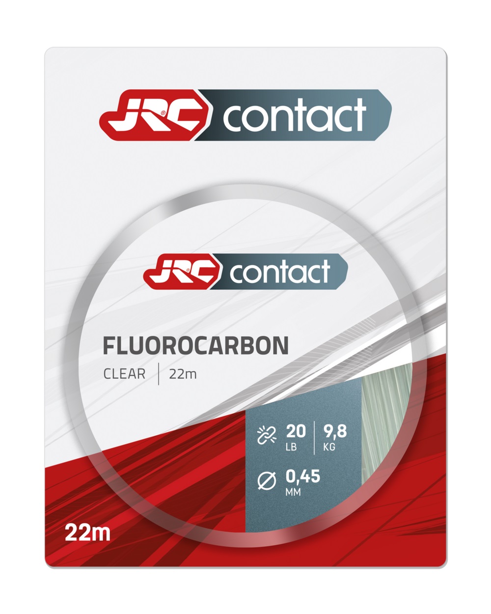 JRC Contact Fluorocarbon Hooklink Clear Material para Bajo de Línea para Carpa (22m)