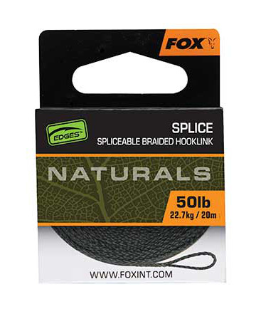 Fox Naturals Splice Hooklength Material de Bajo de Línea para Carpa 20m (50lb)