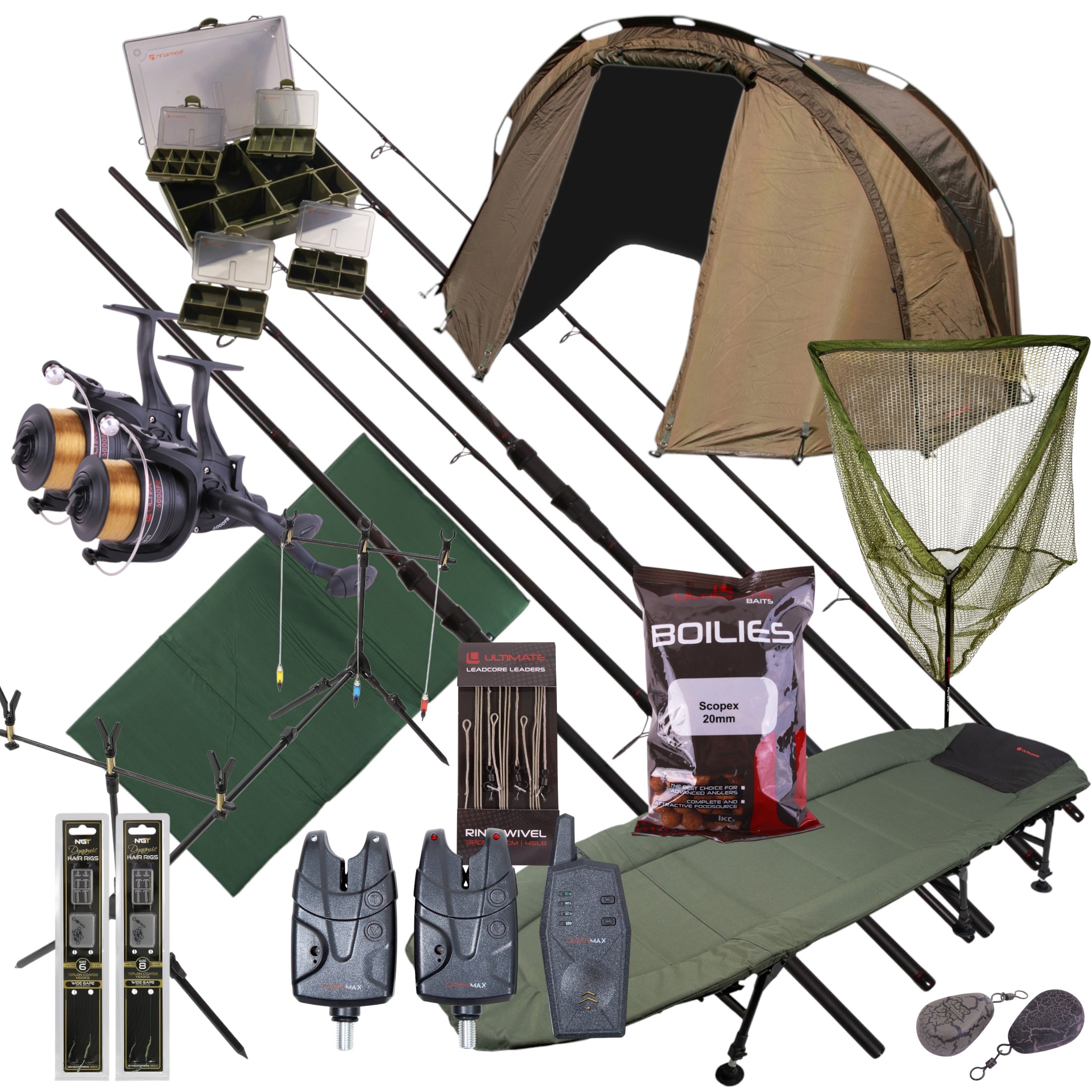 Ultimate Set Mega Completo para Pesca Nocturna de Carpas