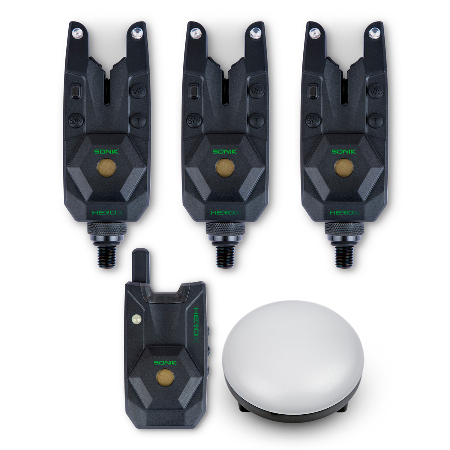 Sonik Herox Set de Alarmas de Mordida 3+1 + Luz para Bivvy