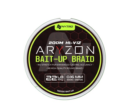 Nytro Aryzon Hiviz Bait-Up Braid para Pez Blanco 0,16 mm/10 kg (200 m)