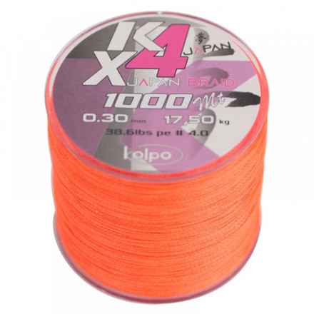 Kolpo K Braid X4 Orange Línea Trenzada 1000m