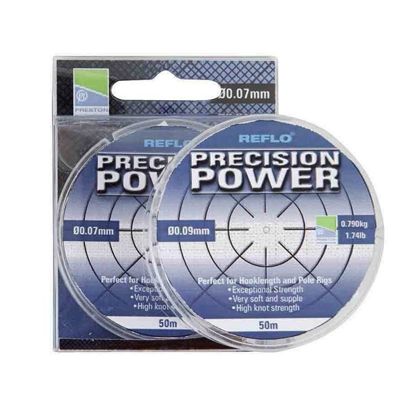 Preston Reflo Precision Power Nylon 50m Material de Bajo de Línea para Pez Blanco