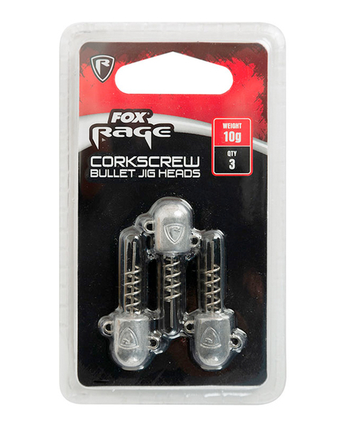 Fox Rage Corkscrew Jighead de Bala, 3 piezas