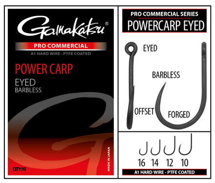Gamakatsu Pro-C Powercarp Eyed A1 PTFE BL Anzuelo para pez Blanco (10 pcs)