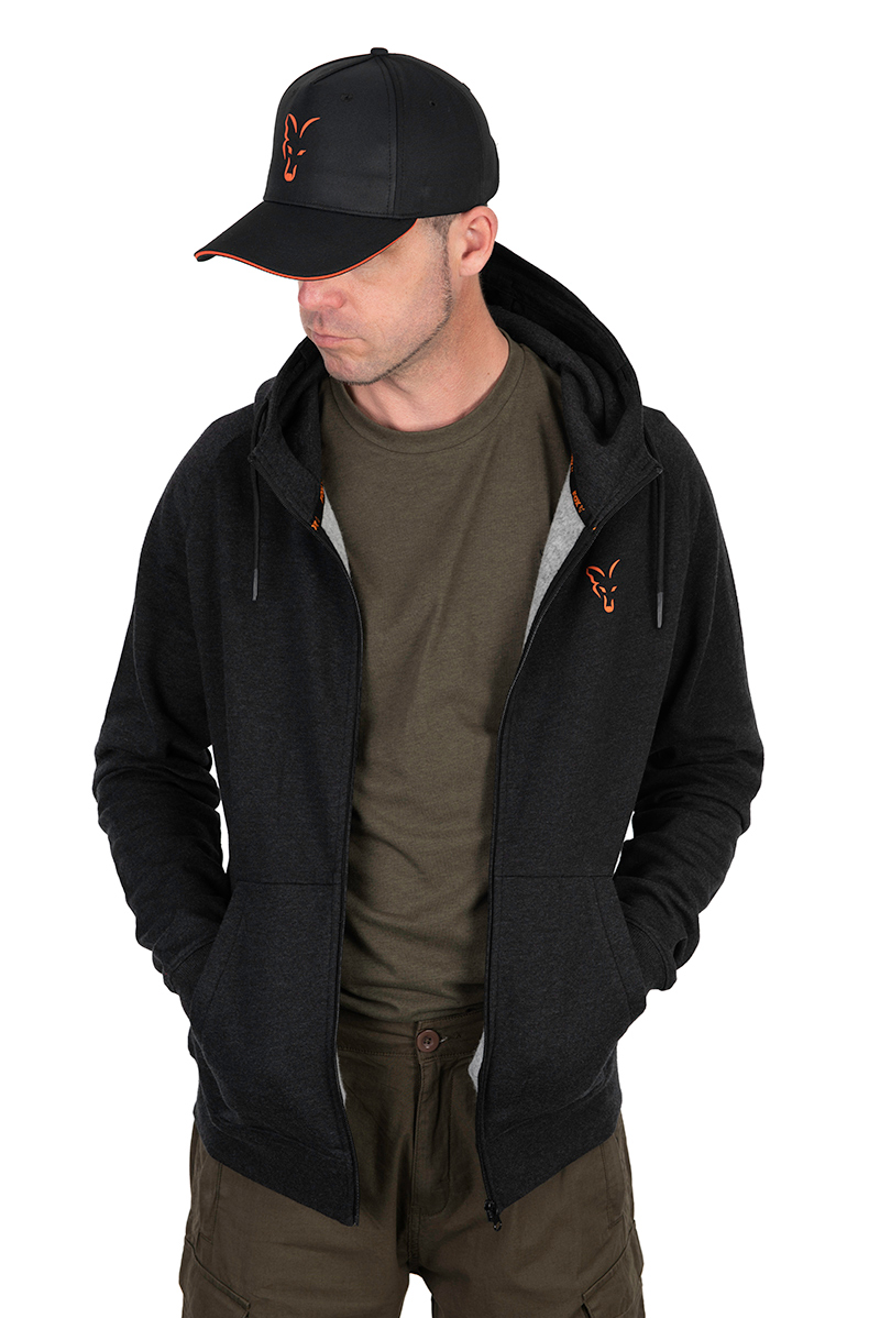 Fox Collection LW Hoody Black & Orange Sweater para Pesca