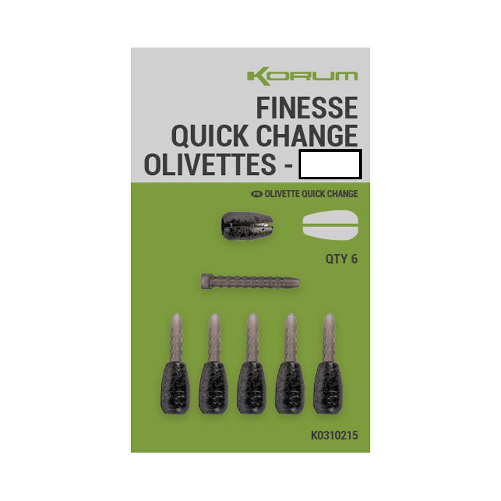 Korum Finesse Quick-Change Olivetas (6 piezas)