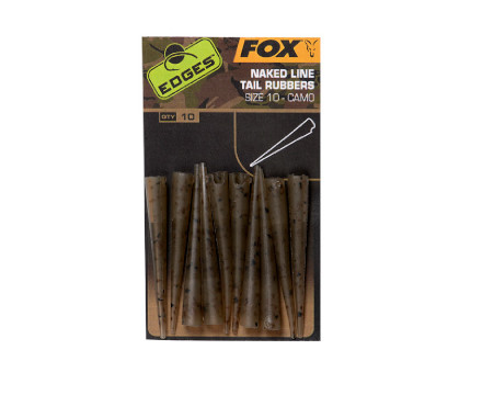 Fox Edges Camo Naked Line colas de goma tamaño 10 10 piezas