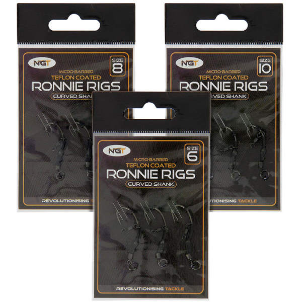 Carp Tacklebox, con los mejores productos para la pesca de carpas. - NGT Ronnie Rigs - 3 Pack