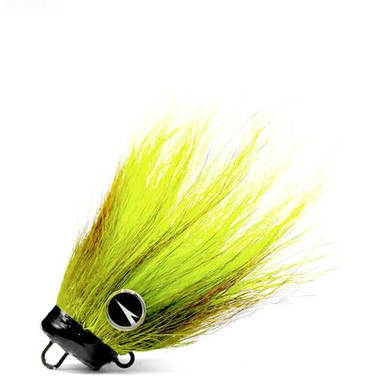 VMC Mustache Rig Chartreuse Bucktail Jighead Sin plomo