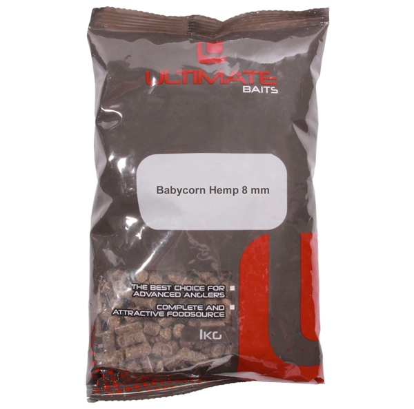 Carp Tacklebox, con el mejor equipo para carpas - Ultimate Baits Babycorn Hemp 8mm 1kg