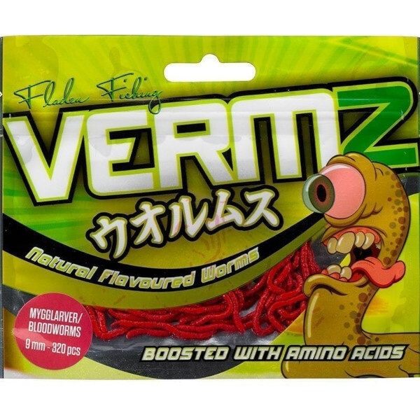 Fladen Vermz Bloodworm Natural Red 0,9cm (320 piezas)