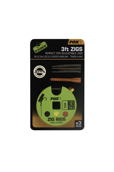 Fox Edges Zig Rig 12lb Tamaño 8 (3 piezas)