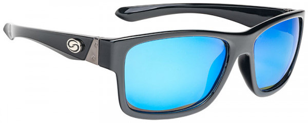 Strike King SK Pro Gafas de Sol - Shiny Black Frame / Multi Layer White Blue Mirror Gray Base Glasses