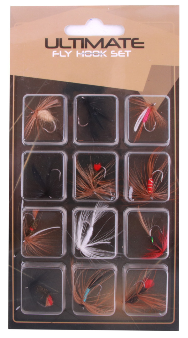 Ultimate Fly Set, 12 moscas artificiales