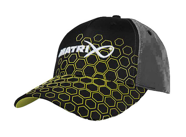 Matrix Gorra de Beisból Negra con Estampado de Hexágonos