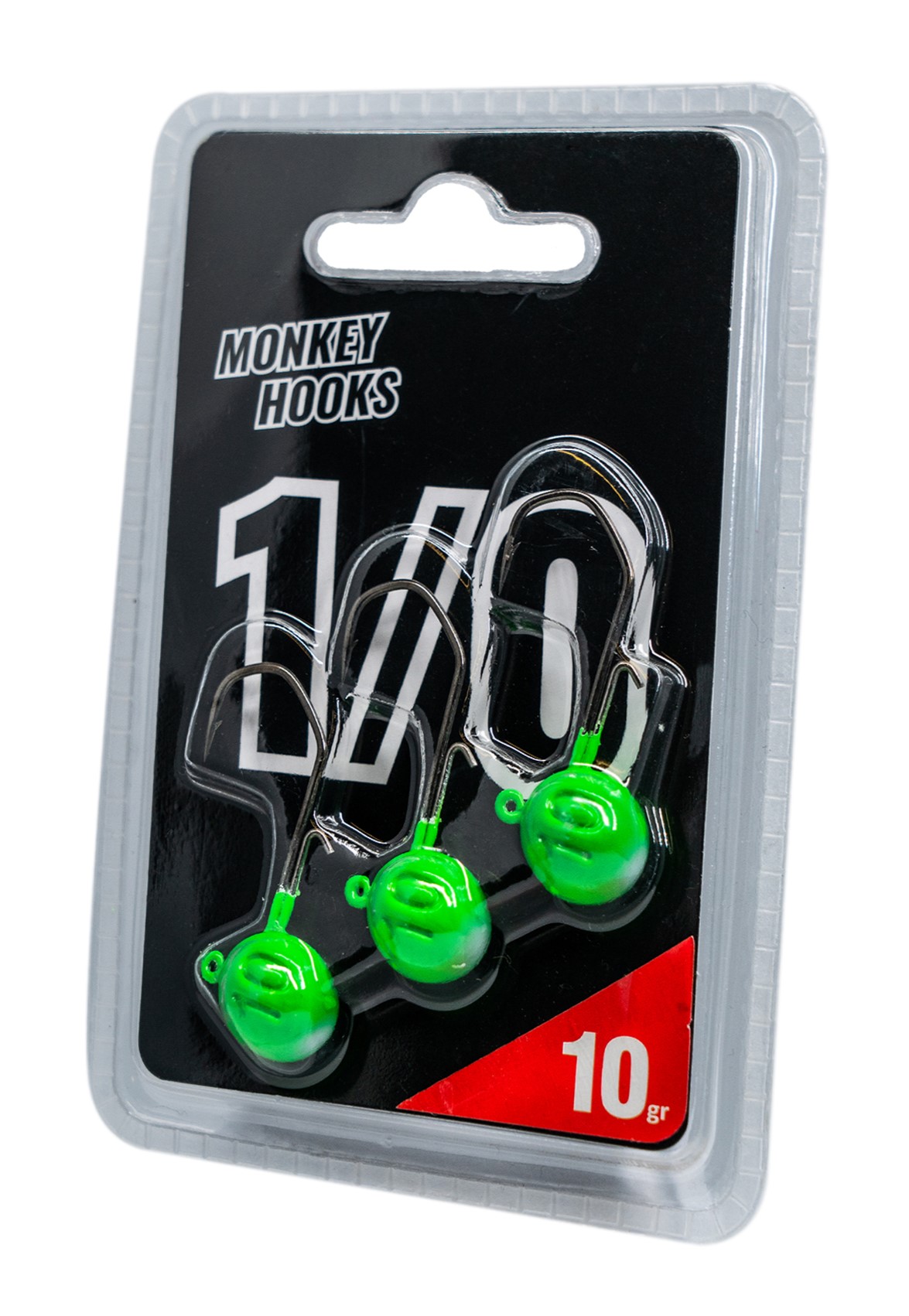 Monkey Lures Monkey Hook 1/0 Green Cabeza de Plomo (3 pzas.)