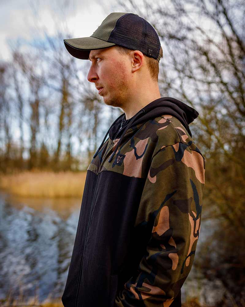 Fox LW Black/Camo Split Hoody con Cremallera