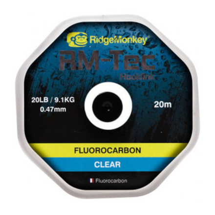 Ridge Monkey RM-Tec Fluorocarbon Hooklink 15lb Transparente