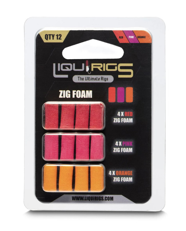 Liquirigs Liquid Zig Foam (12pcs) - Red/Pink/Orange