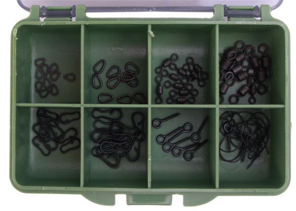 Ultimate Carp-Kit 80-piezas con Rig Rings, Swivels, Maggot Clips y más