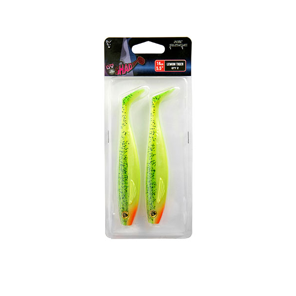 Fox Rage Pro Shad Lemon Tiger Ultra UV Packs - 14cm