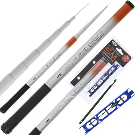 NGT Quickfish Combo Compact Whip Caña Fija 5 m (Incl. Aparejo y Desenganchador)