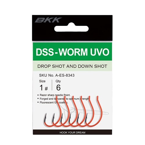 BKK DSS-Worm UV Anzuelo Dropshot #4 (6 pzas.)