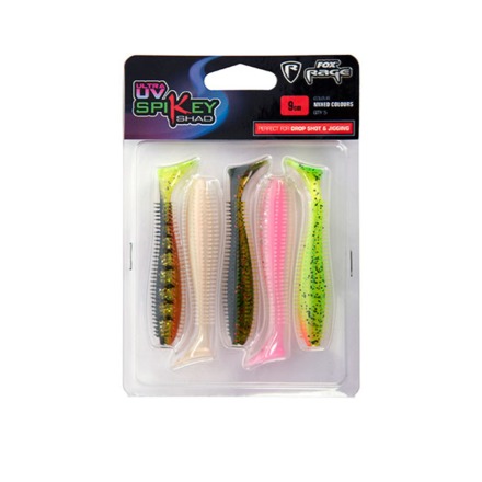 Fox Rage Spikey Shad UV Mixed Color Pack, 5 piezas