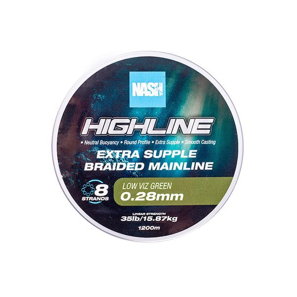 Nash TT Highline Floating Braid Green Línea Trenzada (600m)