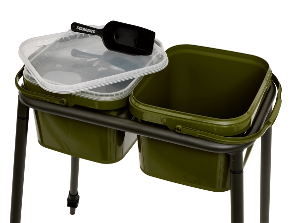 Starbaits Square Bucket Platform (Incl. 2 cubos + Cuchara de cebo)