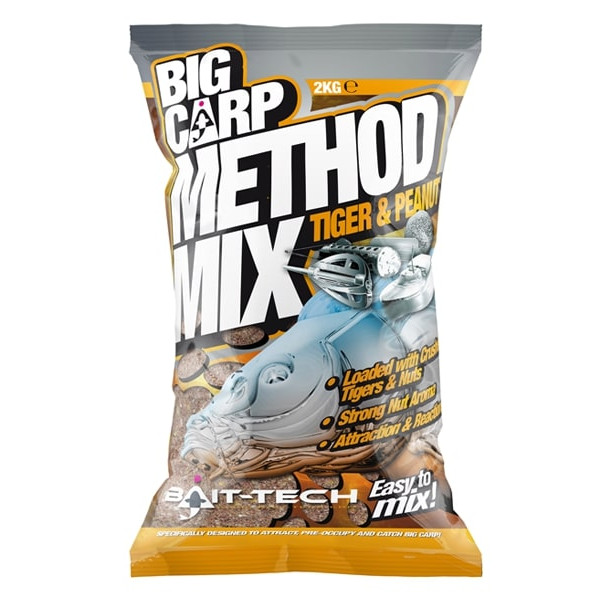 Bait-Tech Big Carp Method Mix Cebo (2kg) - Tiger & Peanut