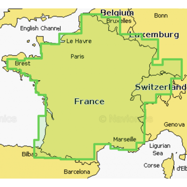 Navionics+ Cartas Tarjeta SD/MSD - France Lakes & Rivers Leman Zurichsee