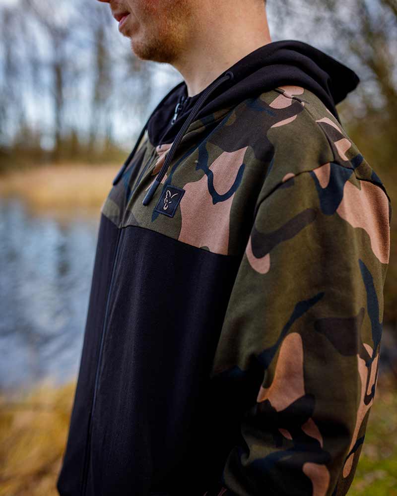 Fox LW Black/Camo Split Hoody con Cremallera