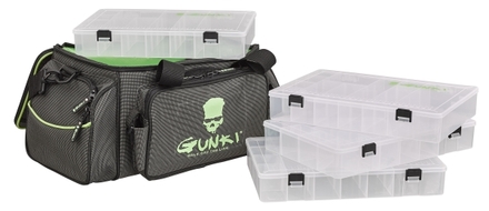 Gunki Iron-T Box Bag Up-Zander Pro Bolsa para Pez Depredador (Incl. 4 Tackleboxes)