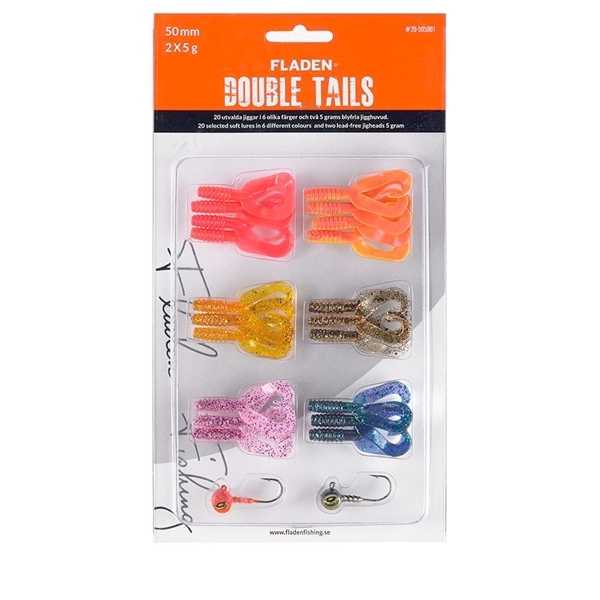 Fladen Soft Lure Surtido Cola Doble - Surtido Rojo - 50 mm, 5 g