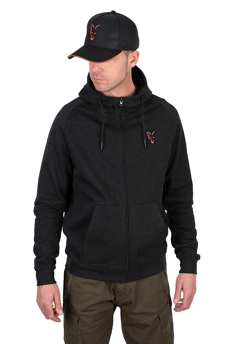 Fox Collection LW Hoody Black & Orange Sweater para Pesca