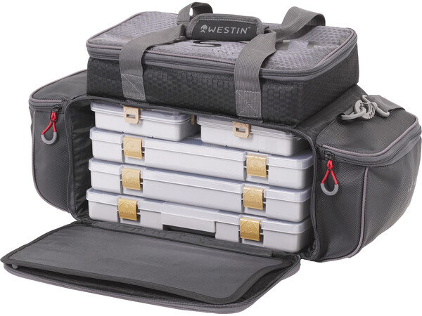 Westin W4 P&T Master Bolsa Grande para Trucha Titanium Black (Incl. 5 Tackle boxes)